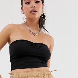 ASOS bandeau crop top in black